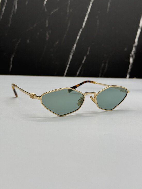 NEW MIU MIU MU56ZS 5AK04M GREEN GOLD SUNGLASSES MIU MIU MU 56ZS 5AK04M main image 8